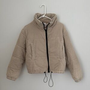 Women's Tan Puffer Jacket